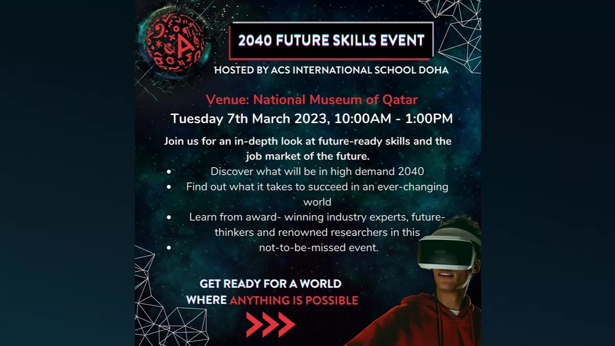 ACS Doha will be hosting the 2040 Future Skills Event at Qatar National Museum 
