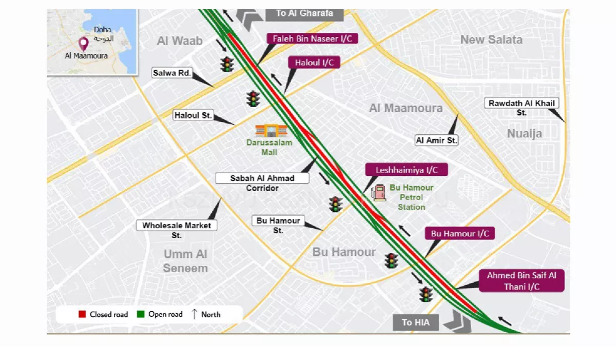 MoI announced a seven-hour full closure of Sabah Al Ahmad Corridor on  June 7