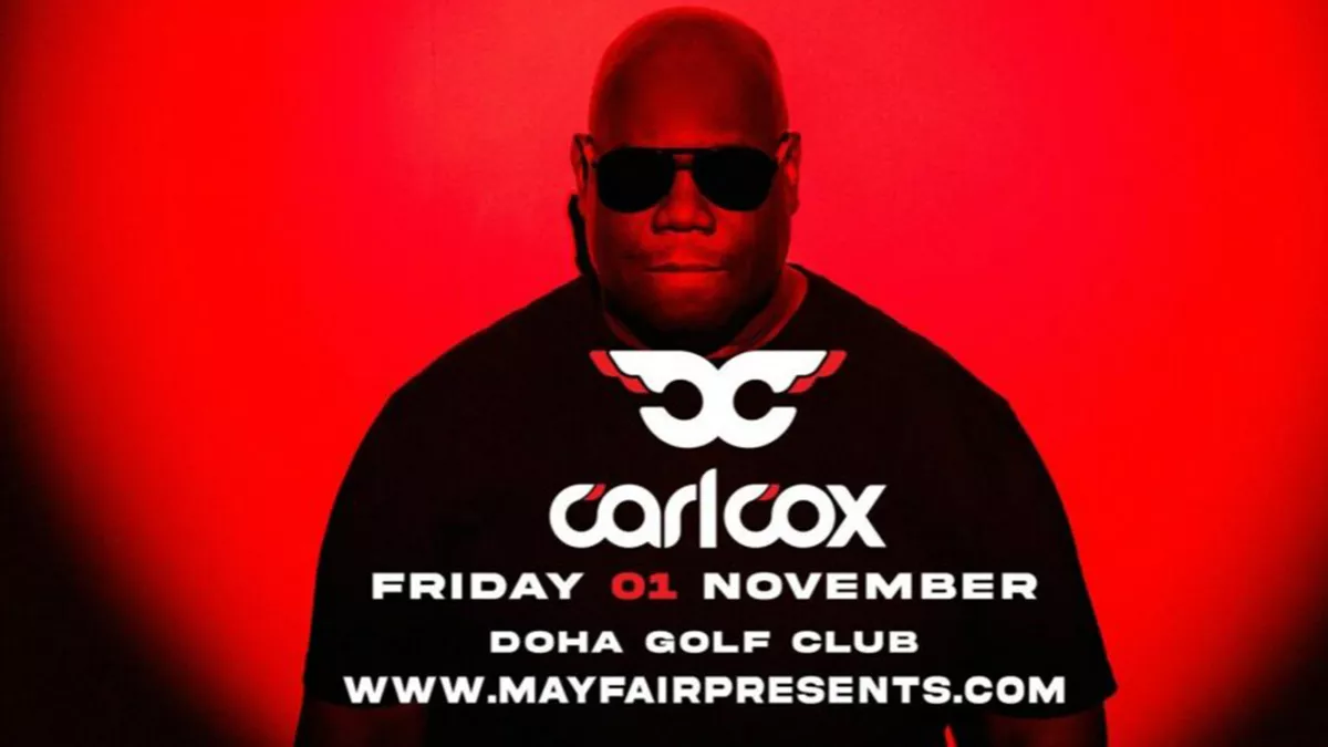 Carl Cox live in Qatar on November 1 at The Garden, The Doha Golf Club