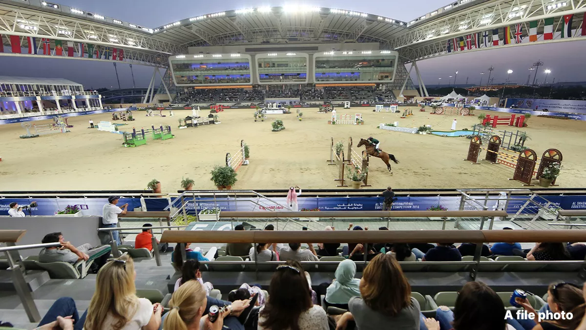 H H The Amir’s Sword International Equestrian Festival; over 150 riders from 28 countries participate in the three-day event 