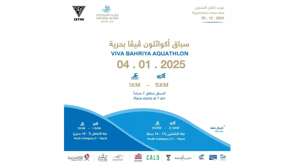 Viva Bahriya Aquathlon at The Pearl Island 2025 on January 4