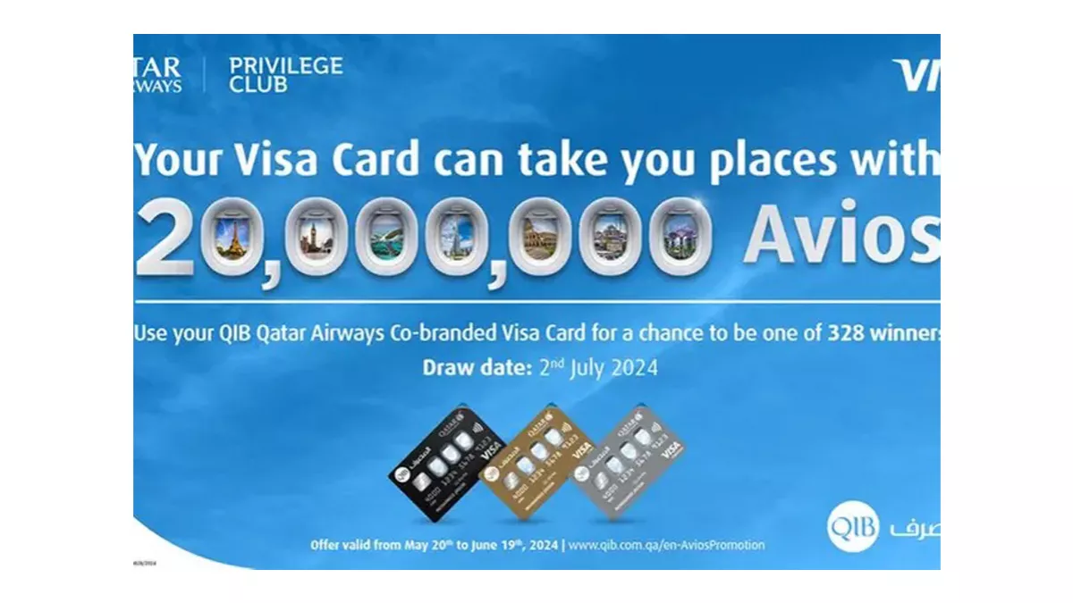 QIB Qatar Airways Co-branded Cardholders have the chance to win prizes worth up to 20 million Avios