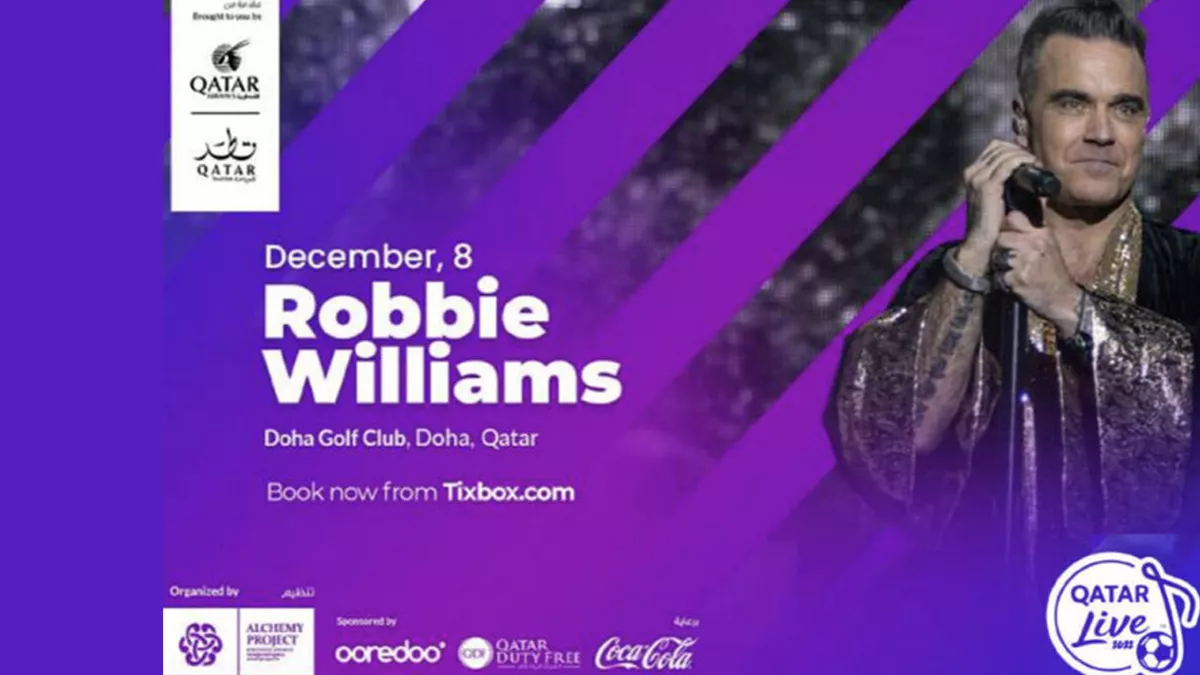 Robbie Williams live concert on the World Stage in Doha Golf Club