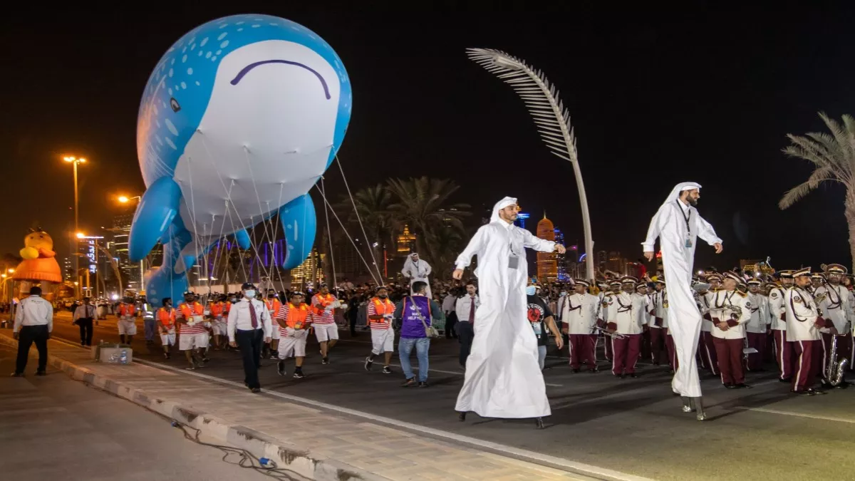 Streets and squares decorated to mark Qatar National Day