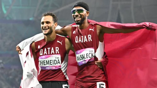 Qatar’s Abderrahman Samba defends his Asian Games gold medal in 400M hurdles 