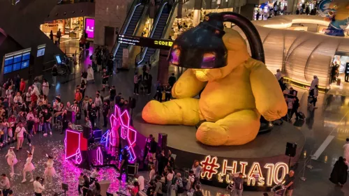 HIA celebrates its 10 anniversary along with iconic 23-foot-tall teddy bear sculpture