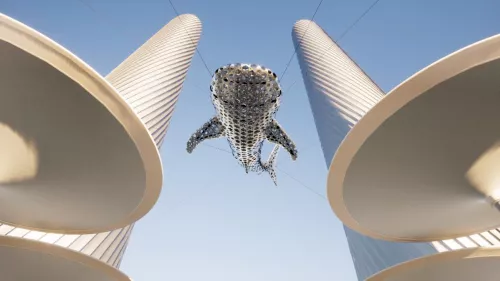 'Al Nehem' whale shark installation unveiled by Qatari Diar on Lusail Boulevard